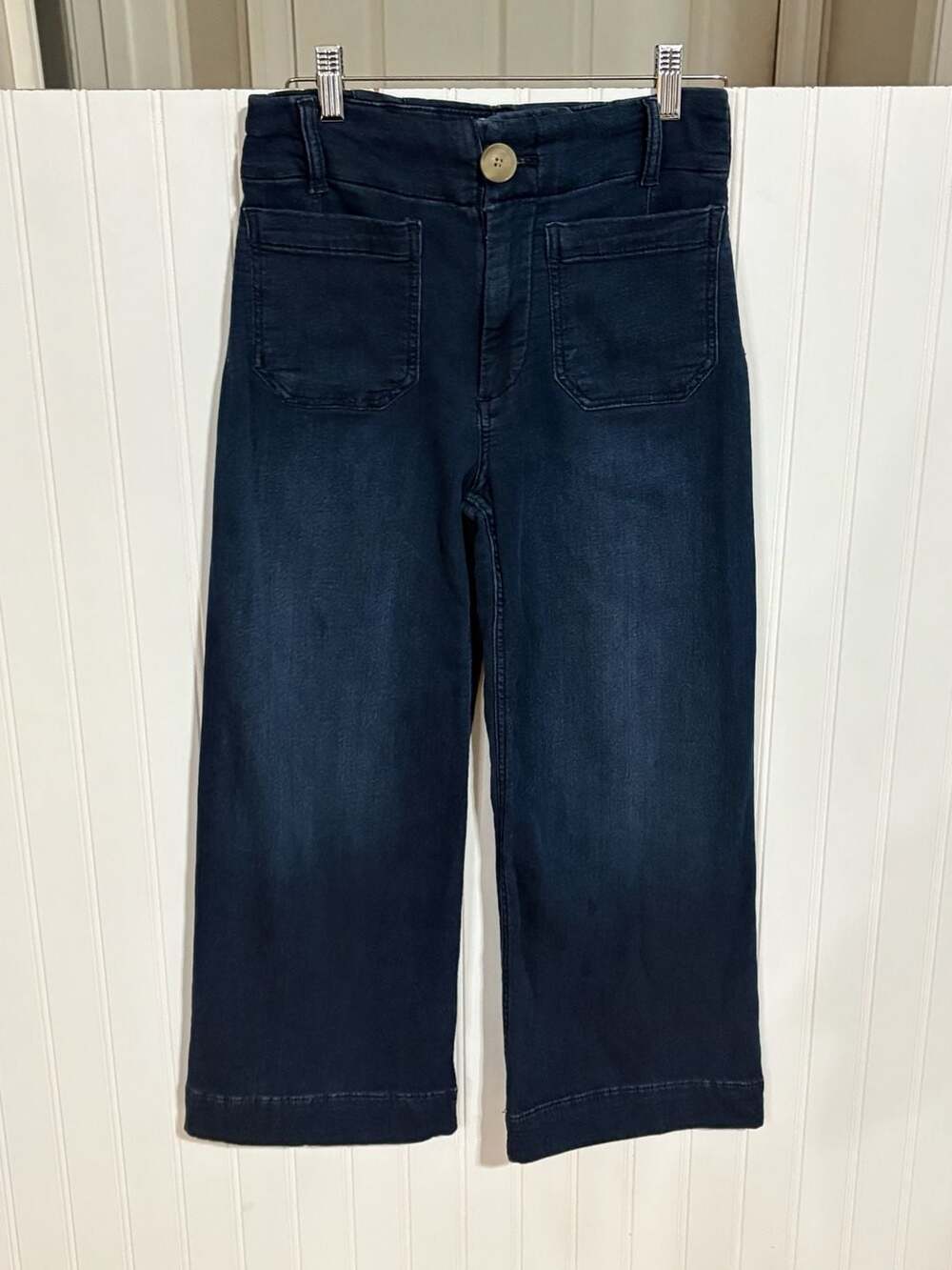 Maeve The Colette Cropped High-Rise Wide-Leg Patch Pocket Jeans 23P